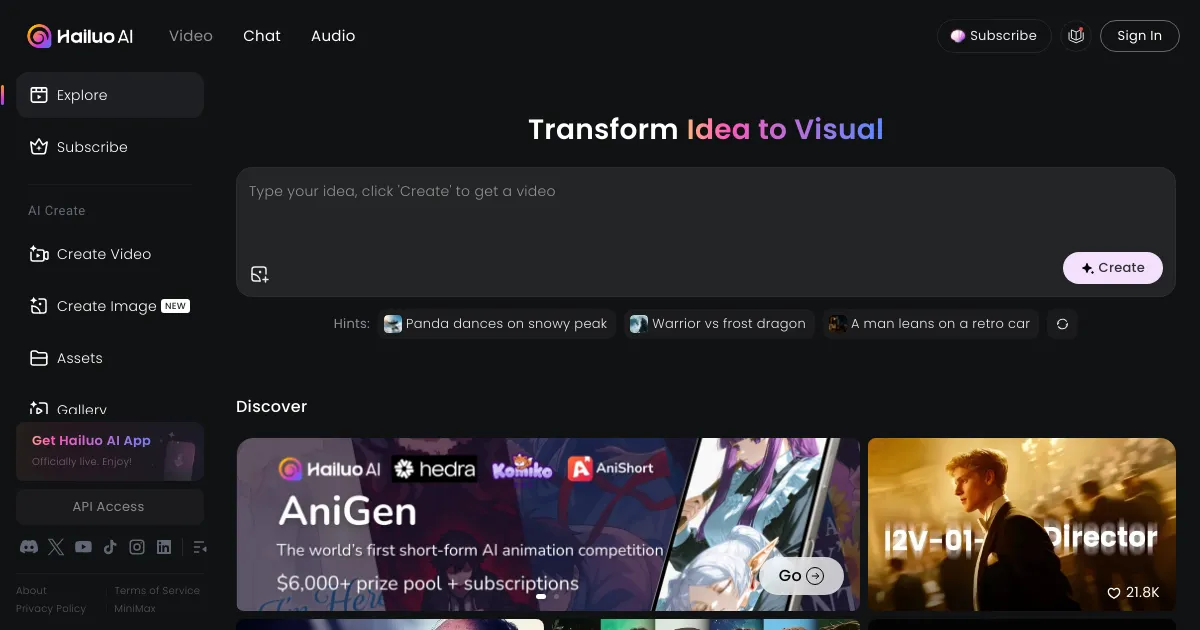 Hailuo AI Platform
